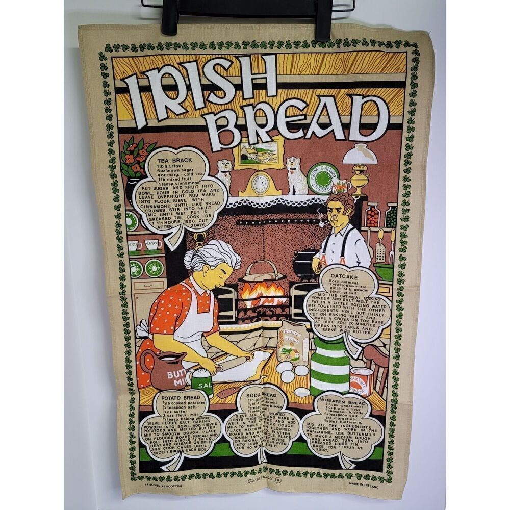 Vintage Irish Decorative Tea Towel #A7